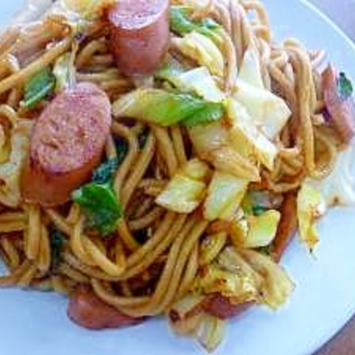 子供とお昼ご飯 ウインナー焼きそば レシピ 作り方 By Megmako 楽天レシピ